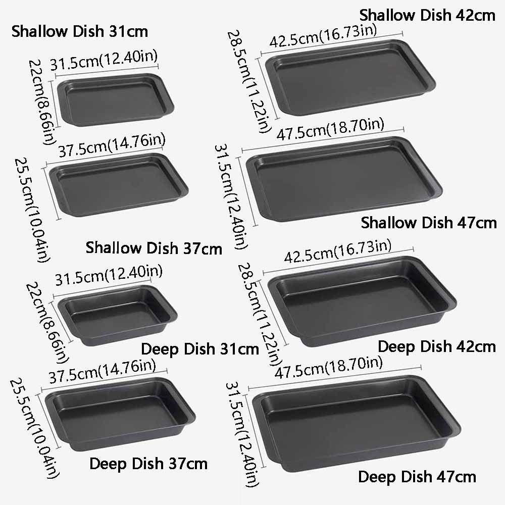 31/37/42/47cm Rectangular Baking Pan Non-Stick Cookie Sheet Easy Clean Baking Tray  Kitchen Use