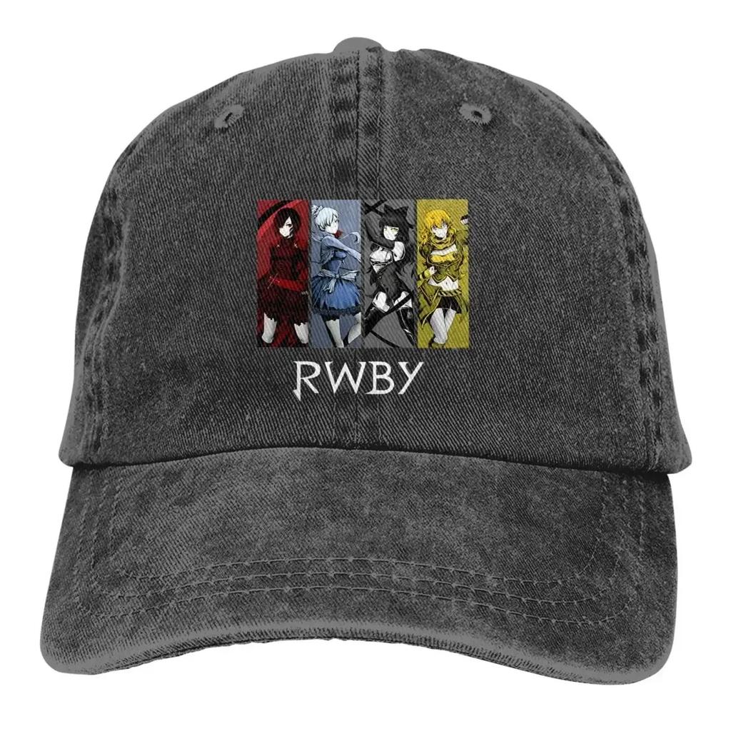 Mode Vier Zeichen RWBYs Anime Baseballkappe Unisex Used Gewaschen Snapback Outdoor Aktivitäten Hüte