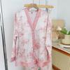 New Pajamas Women's Ice Silk High-end Long-sleeved Trousers Set, Simple Loungewear Can Be Worn Outside