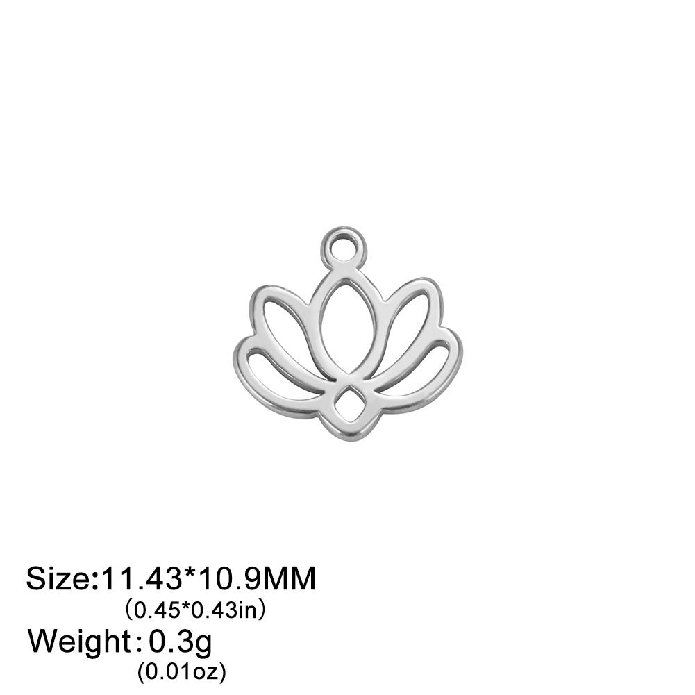 5pcs/lot Stainless Steel Lotus Flower Charm for Jewelry Making Chakra Buddhism DIY Pendant for Earring Necklace Bracelet