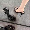 Fashion 2025 New Polka Dot Black and White Sandals Women's High Heels Go Out Light Sexy