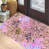 1pc Lilac Pastel Wavy Mosaic Christmas Decorations Anti-Slip Doormat Bath Mat Balcony Carpet Welcome Rug Bedroom Decor