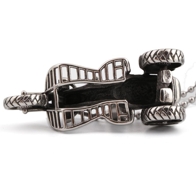 European and American Retro Distressed Titanium Steel Necklace Fashionable Motorcycle Pendant