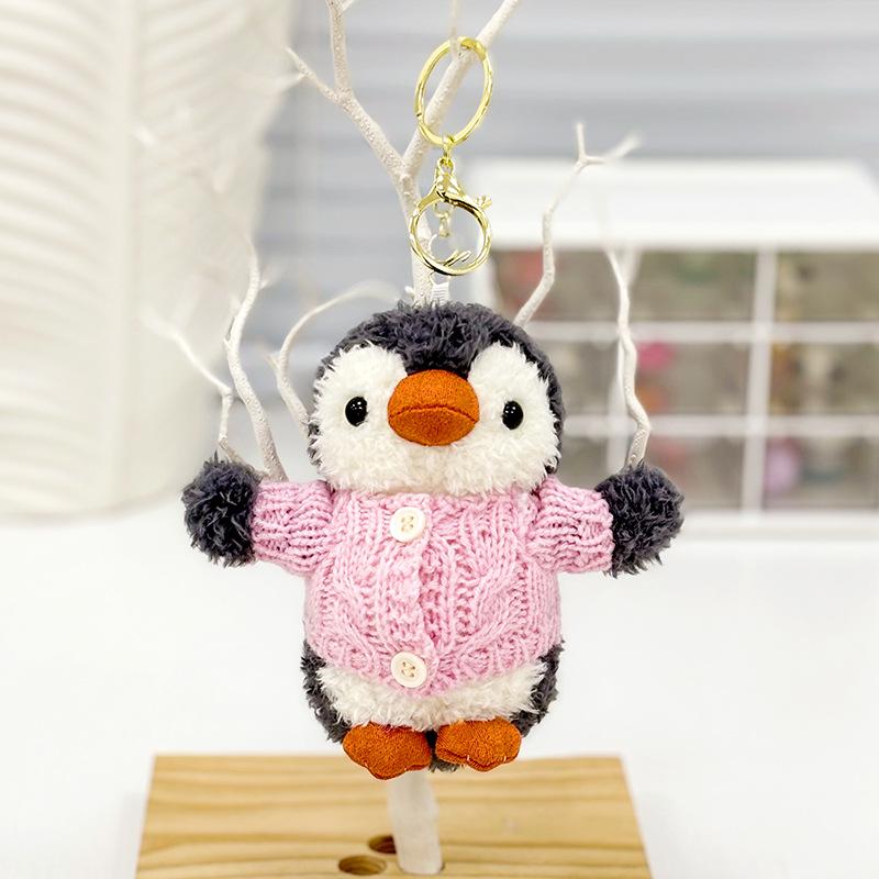 Niedlicher kleiner Pinguin-Anhänger, Plüsch-Spielzeugpuppe, Cartoon-Schultasche, hängende Verzierung, Schlüsselanhänger, Puppe