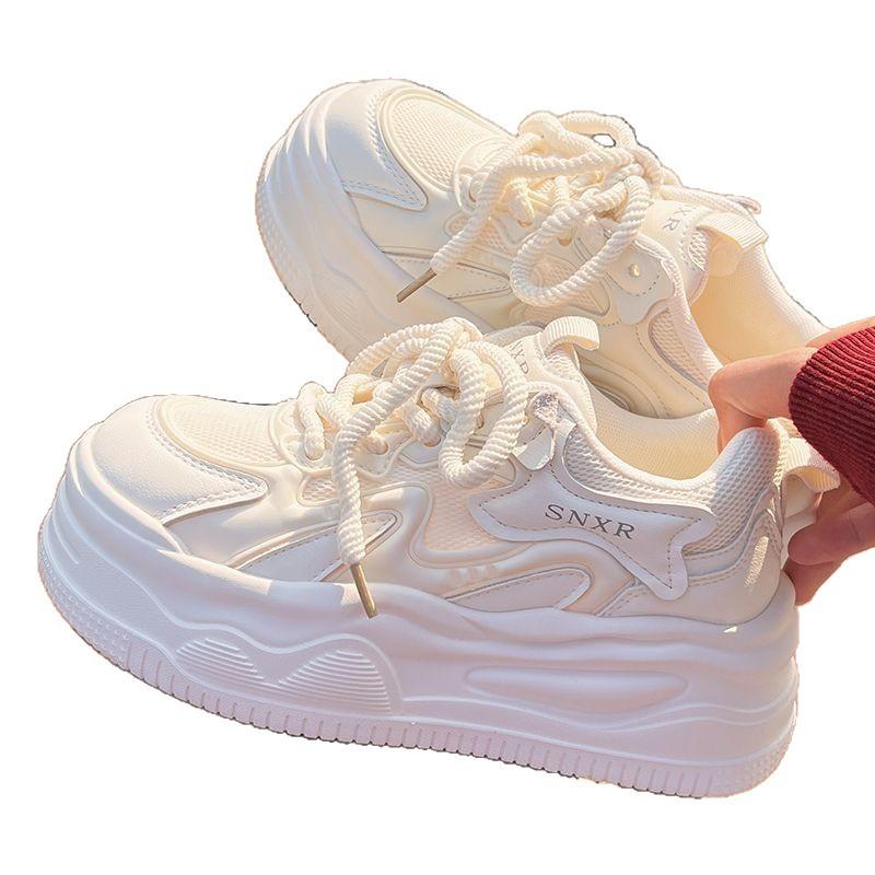 Summer Women's Shoes Breathable Thick-soled Heightening Shoes New Mesh Mesh Shoes with Skirt Shoes Sports Shoes