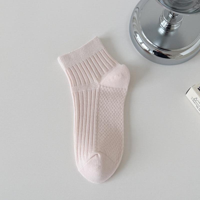 Zhuji Women s Summer Breathable Cotton Low Cut Non-Slip Socks One Size for Women розовый