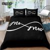 Mrs Mr Duvet Cover Romance Comforter Cover Microfiber White Bedding Set For Boys Girls Teens Adults Wedding Valentine Day Decor