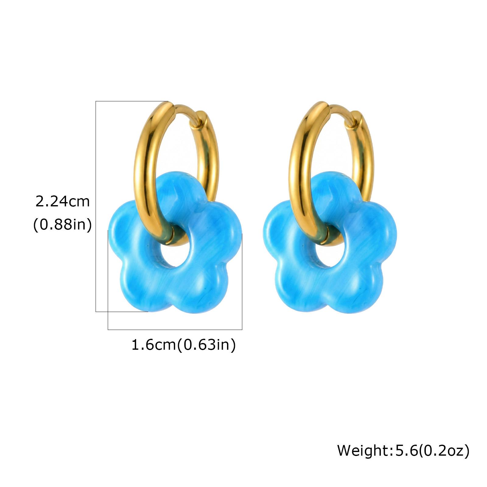 

Flower Hoop Earrings for women 2-in-1 Design Detachable colorful Floral Charms 18K Gold Plated Stainless Steel Hoops