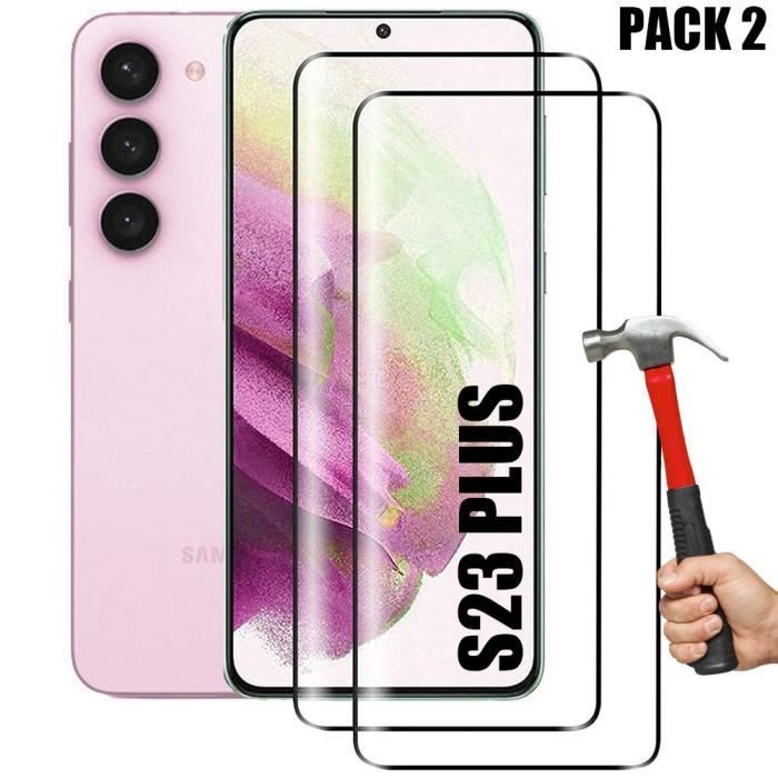 Verre Trempé - BOOLING - Compatible Samsung Galaxy S23 Plus - Protection 3D - Résistant aux Rayures - Lot de 2