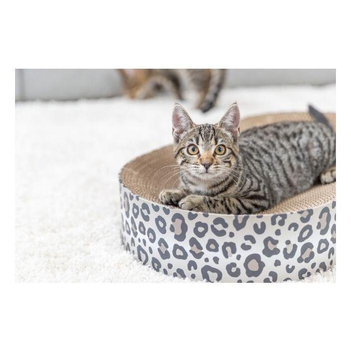 Lit griffoir - TRIXIE - LEO - Carton - 63 x 10 x 35 cm - Crème imprimé léopard