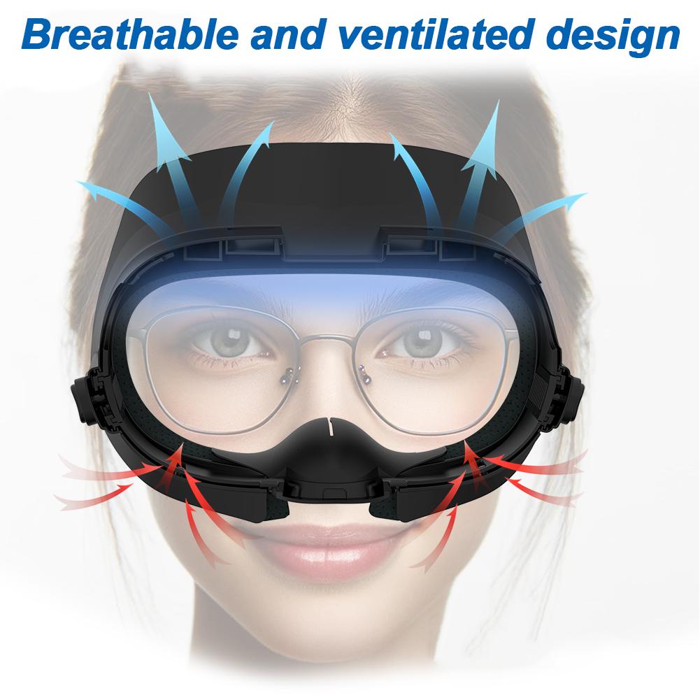 M019 6 IN 1 Face Pad Replacement For Meta/Oculus Quest 3VR Sweat-Proof PU Ice Silk Foam Face Cushion Nose Pad Lens Protector