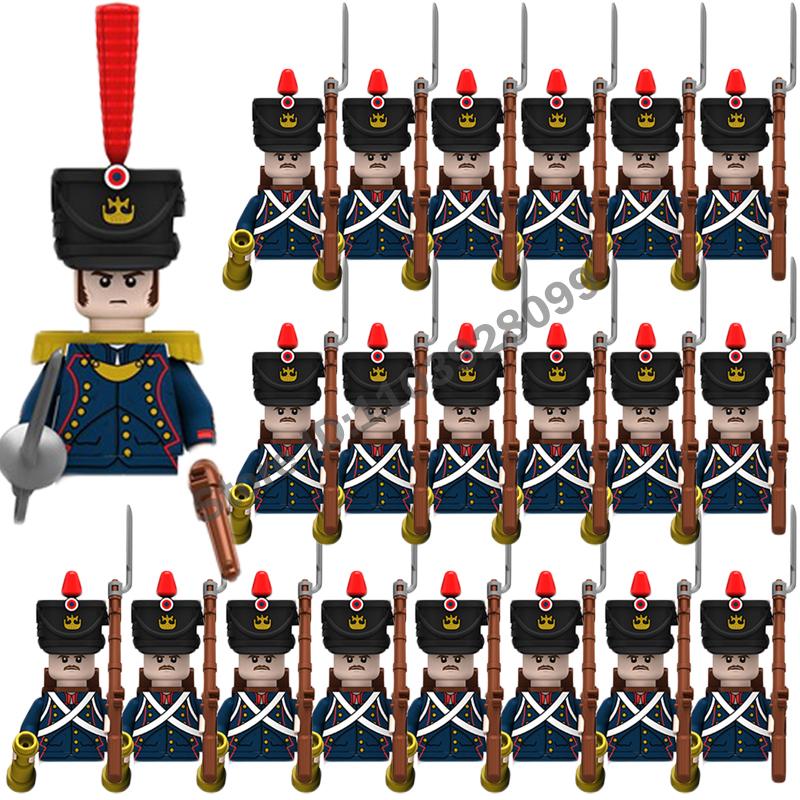 Medieval Military Building Blocks Napoleonic Wars Castle Knight Soldier Figures Weapons Guns British French Marshal Infantry Toy