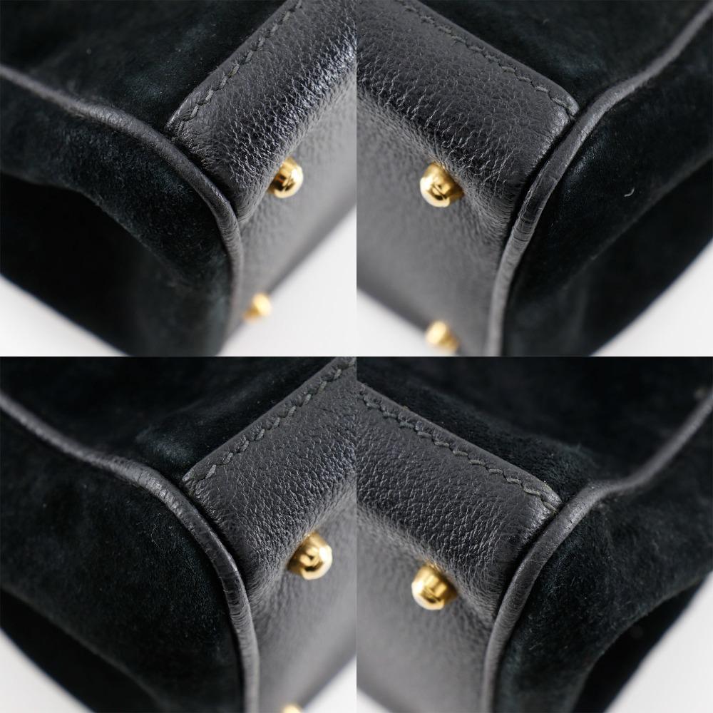 Gucci Bang Boot Tote Bag Old Gucci Black Suede Women Used