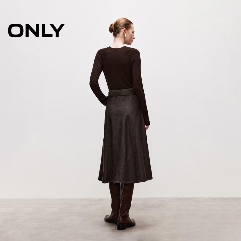 ONLY Women's Faux Two-Piece Knit Patchwork A-Line Mid-Length Dress