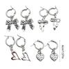 4Pairs Elegant Heart Shaped Earrings Unique and Fashionable Butterfly Hoop Earrings Elegant Earwear Accessory for Women