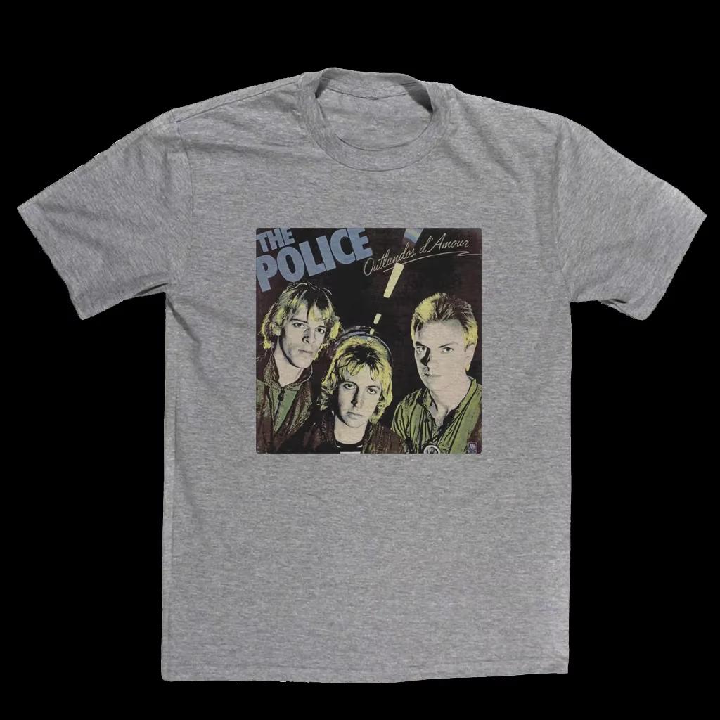 Police Outlandos Damour Streetwear Wzór Nadruku Lato Luksusowa Marka Bawełna Męskie i Damskie T-Shirty Krótki Rękaw