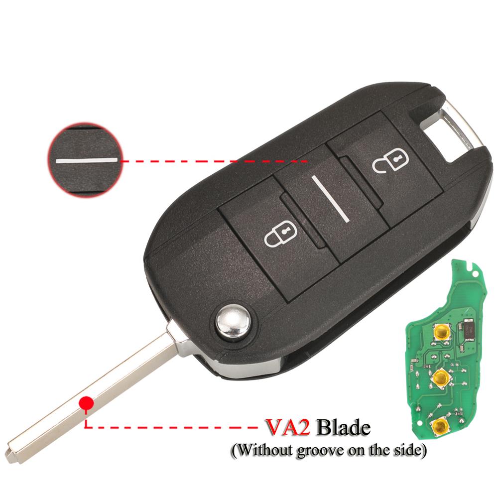 Jingyuqin Flip Remote Smart Car Key For Citroen C3 C4 Cactus Hella For Peugeot 208 301 508 5008 Expert 434MHZ ID46 PCF7941A Chip