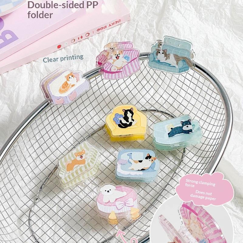 Cute Cats And Dogs Animal Cartoon Decorative Gift Sealing Clip Memo Clip Pp Clip For Students Cute Little Items