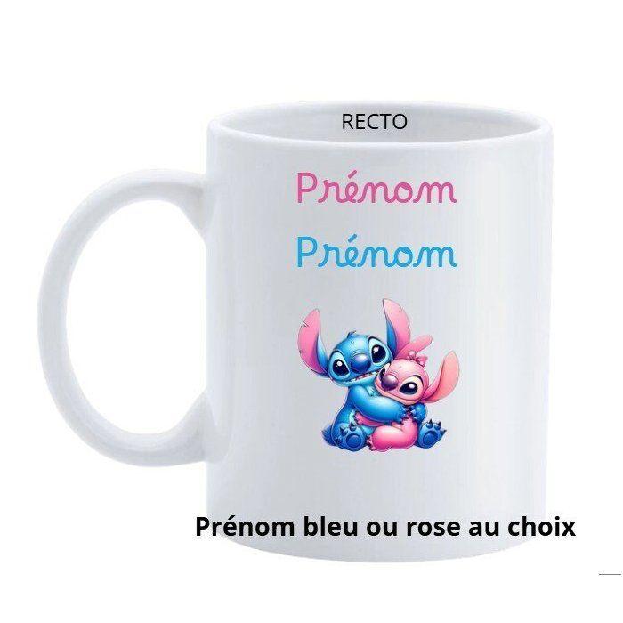 Customizable Mug - STITCH & ANGEL - 325 Ml - Ceramic - Microwave Safe - Child