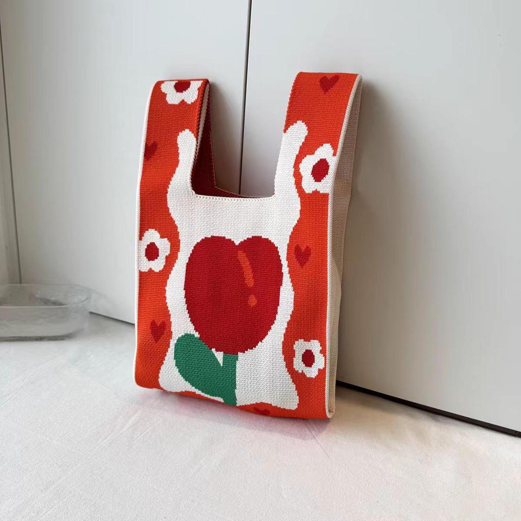 Women's Tulip Knit Tote Bag - Large Capacity Handheld Festival Gift
