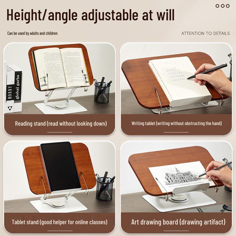 Rotating Desktop Bookshelf and Reading Stand