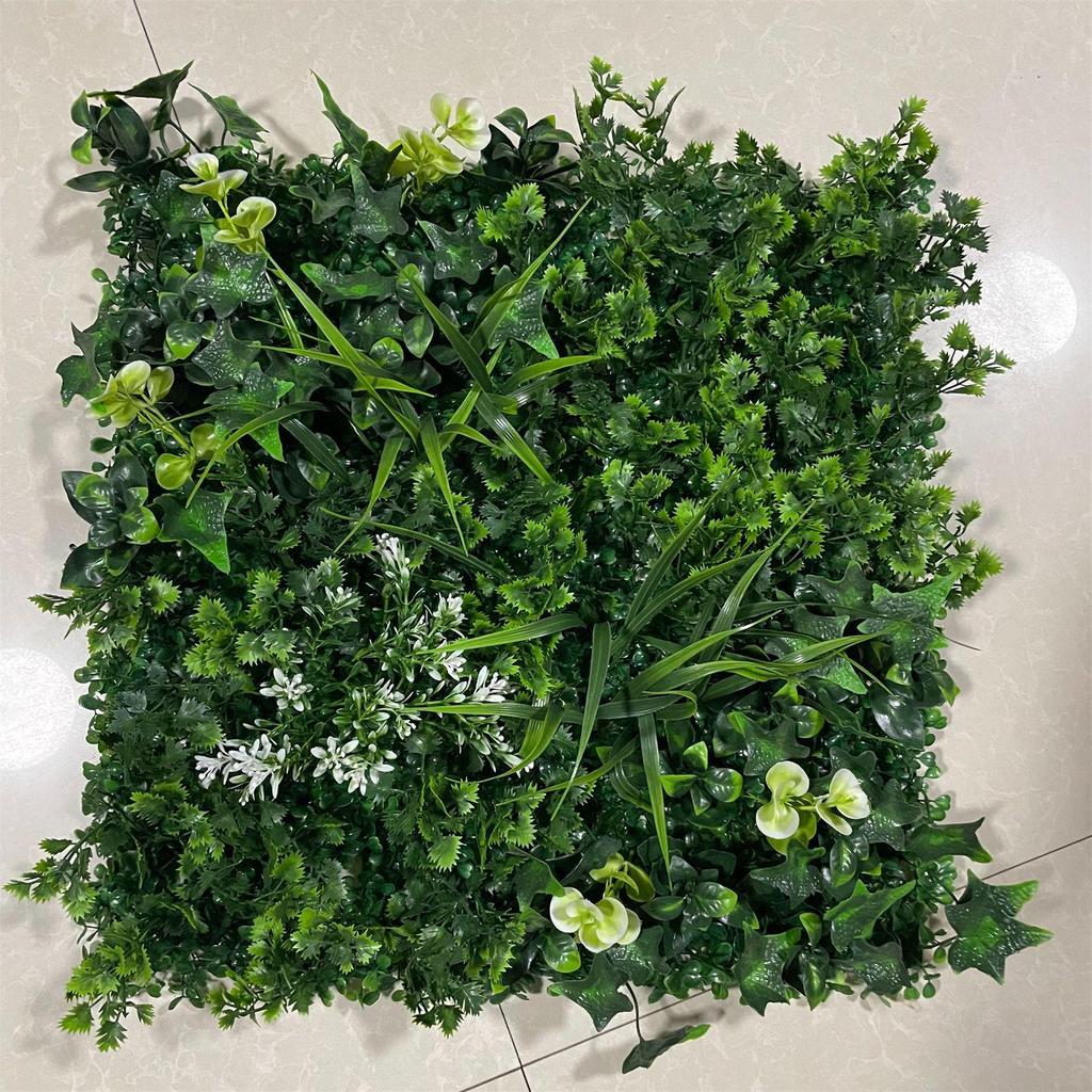 50×50cm Artificial Green Plant Wall - Plastic Vertical Garden, Fake Flower Wall, Synthetic Turf Background