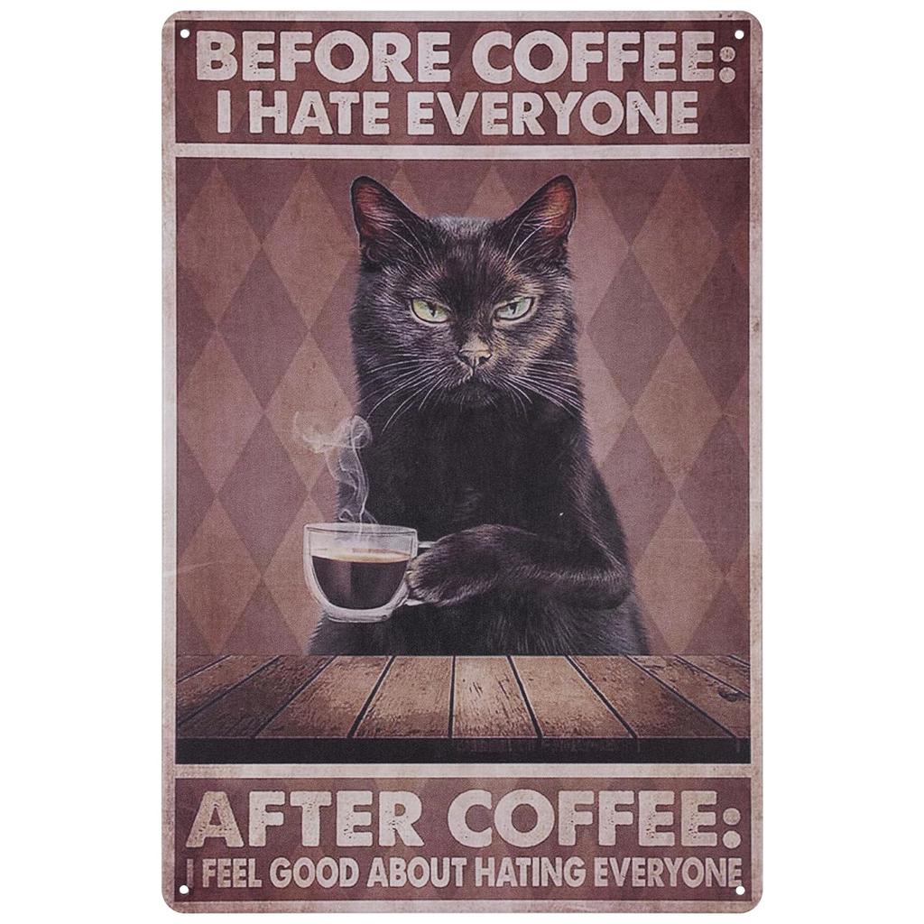 Tin Sign Cat American Miscellaneous Goods Antique Retro Miscellaneous Goods Vintage Stylish (22, Approx. 20x30cm)