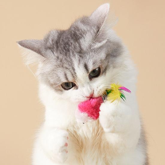 3/5/12Pcs Cat Mouse Toys Faux Fur Cat Mice Toy with Feather Tail Interactive Mini Furry Mouse with Rattle Sounds for Indoor Cat