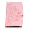 Phone Wallet Case With Card Slot Stand PU Lther Flower EmNaBossed  ive   Cover for   13