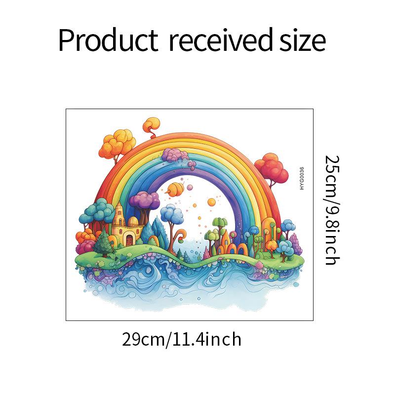 Cartoon Dream Rainbow Castle Children's Bathroom Toilet Home Decoration Wall Sticker Luminous Sticker Self-adhesive