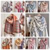 Korean Style Winter Cashmere Shawl Lightweight Floral Print Scarf Fashion Plaid Knitted Scarf  Lady