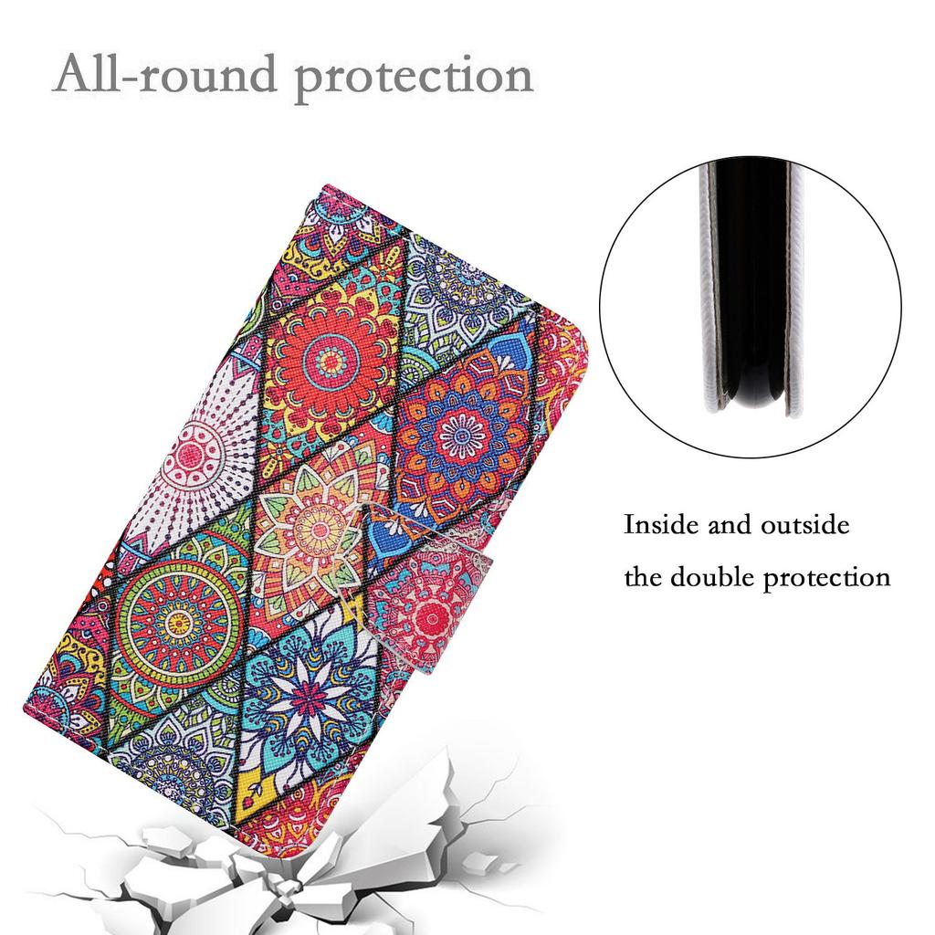 For iPhone 16 Case Pattern Printing Protective Leather Folio Phone Cover