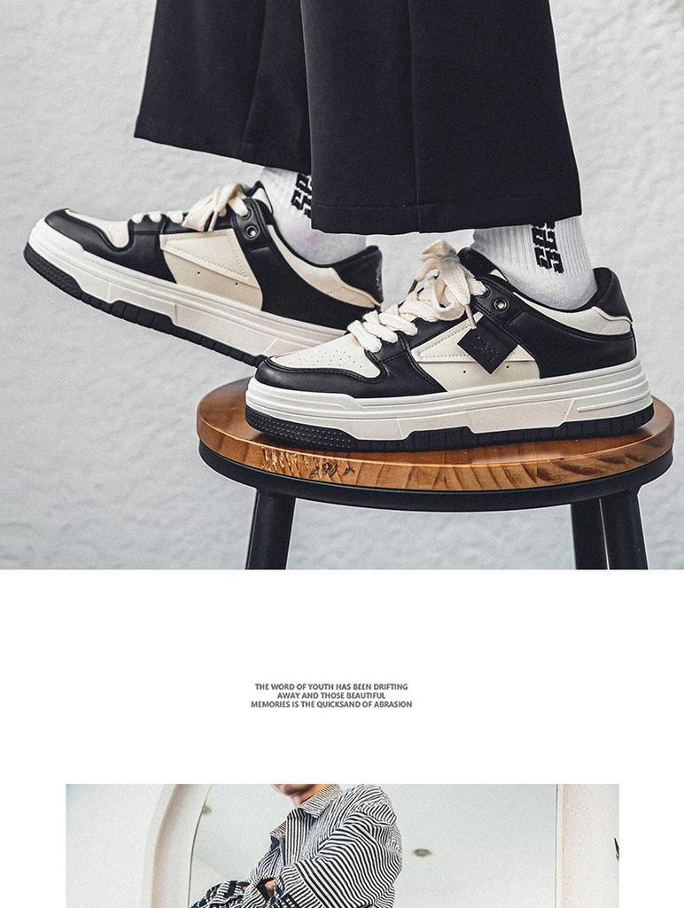 Meiretu 2024 Height-Boosting White Sneakers for Boys - Korean Style Spring Thick-Soled Casual Sports Shoes