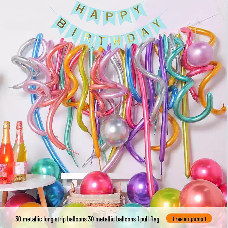 Colorful Thickened Spiral Twist Balloons for Baby's First Birthday Decoration