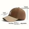 Stylish Corduroy Bear Embroidered Baseball Cap - Soft 100% Cotton, Sweat-Wicking, Hand Washable, Snapback, Adjustable Fit - Idea