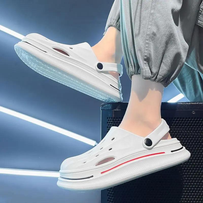 Male Slipper Eva Slides Height Beach Clappers 2024 Casual Men's Shoe Cheap Shoes Korean Style Fashion Elegant Summer Sale Style