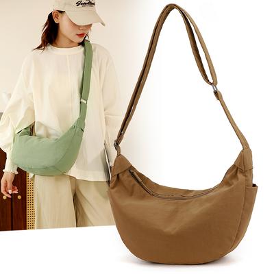 Leisure Crossbody Hobo Bag with Large Capacity Versatile and Niche Design Nylon Shoulder Bag Student Class Mailman Bag