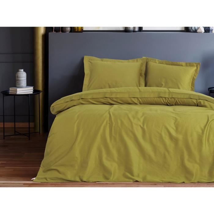 Bedding Set - 1 Duvet Cover 220 X 240 Cm + 2 Pillowcases 60 X 60 Cm - Sateen 100% Cotton - Green