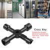 Universal 4 Way Cross Triangle Wrench Key Electric Cabinet Keys Utility Key Fit for Faucet, Gas Meter, Valve, Spigots Opening