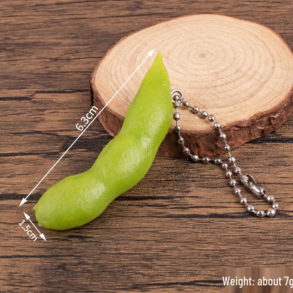 Douyin Edamame 3D Fake Vegetable Keychain Toy Pendant