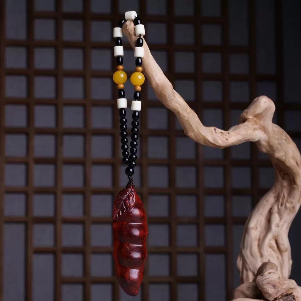 Sandalwood Pixiu Handheld Carved Pendant Ornament - Douyin Craft Gift