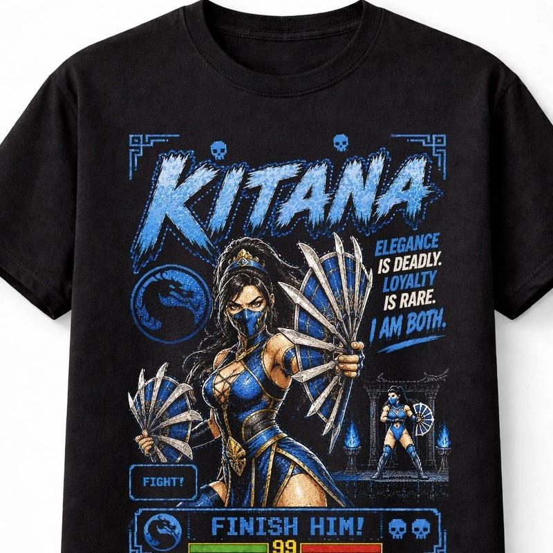 Kitana Mortal Kombat Retro Arcade Fighter Unisex TShirt S