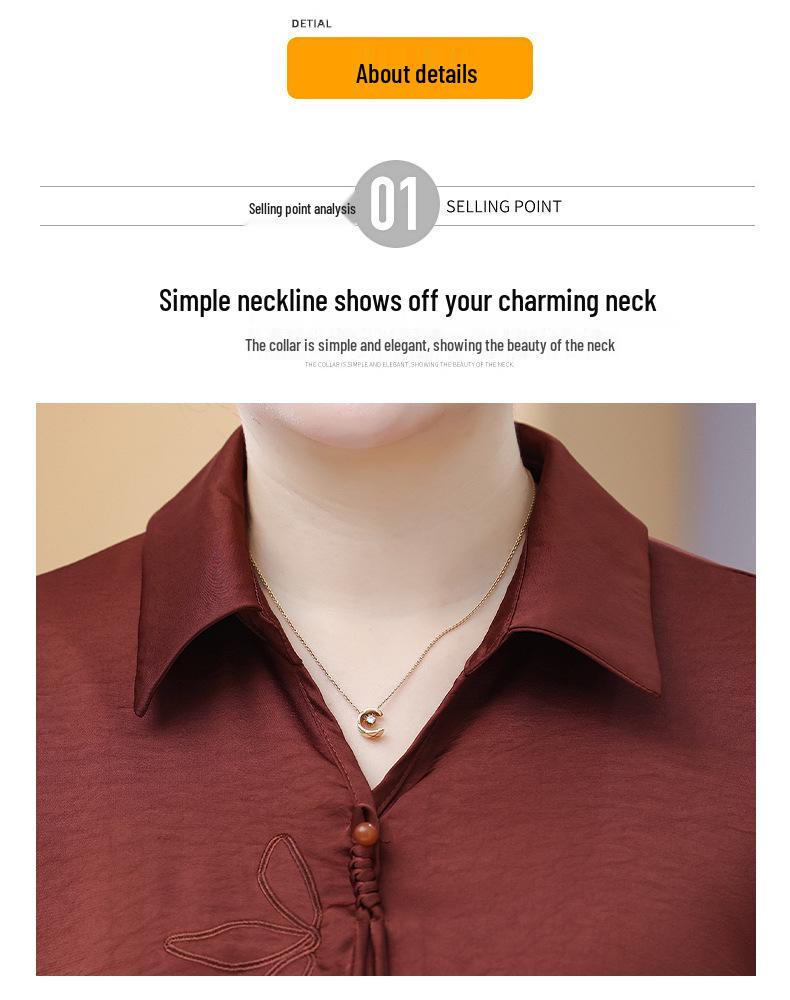 Plus Size Autumn Top for Moms & Grandmothers - Chinese Style