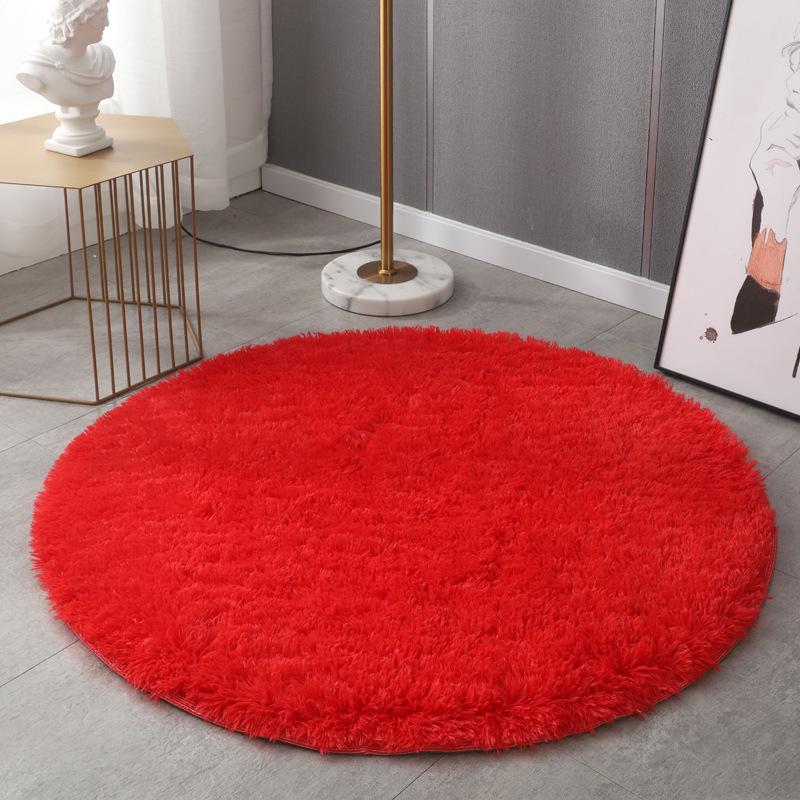 Cross-Border Tie-Dye Long-Pile Silk Wool Carpet for Living Room and Bedroom
