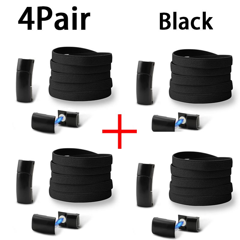 New Metal Lock 8mm Thick Elastic Flat Laces Elastic Magnetic Lock Shoelaces Sneakers Running Tennis Lazy Shoelace Accessories