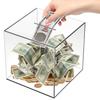 Clear Acrylic Jar Money Box Durable Coin Storage Container Piggy Bank Large Capacity
