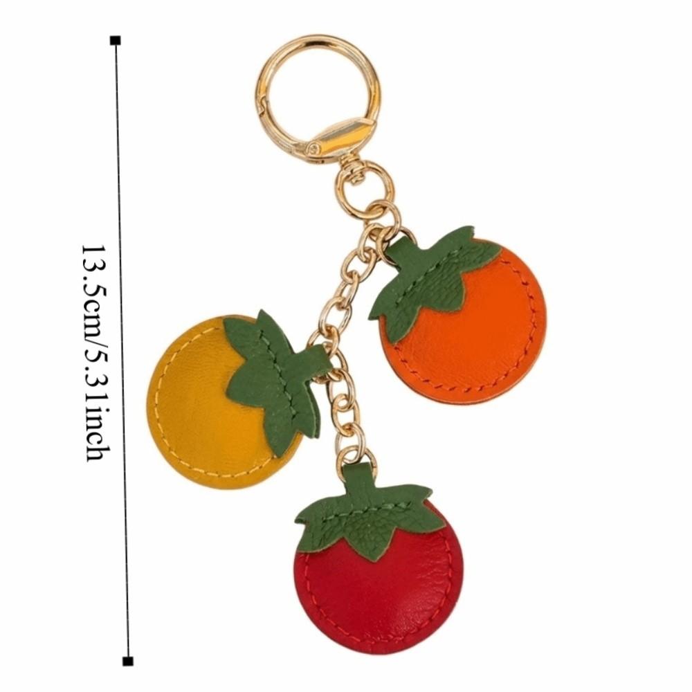 Kreativer Tomaten-Anhänger PU-Leder Oranger Schlüsselanhänger Modischer Obst-Schlüsselanhänger Rucksack-Dekoration