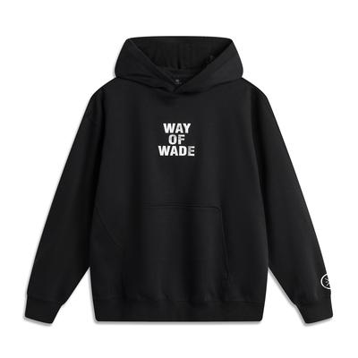 Li-Ning Comfortable Simple Versatile Loose Hooded Letter Fashion Pullover Sweatshirt Men Sweatshirt Black AWDV259-1