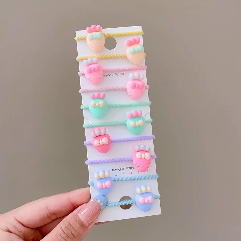 10-30PCS/Set, Cute Cartoon Animals, Hair Bands, Girls, Elastic Rubber Band, Headwear, Hair Accessories