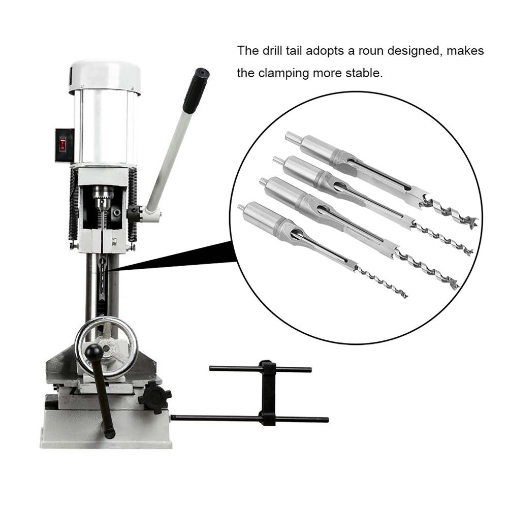 4pcs 1/4 5/16 3/8 1/2 Inch Square Hole Drill Bits Square Hole Mortising Chisel Woodworking